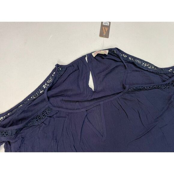 Cape Juby Cold Shoulder Blouse Top Women XS Blue NWT - Picture 2 of 6